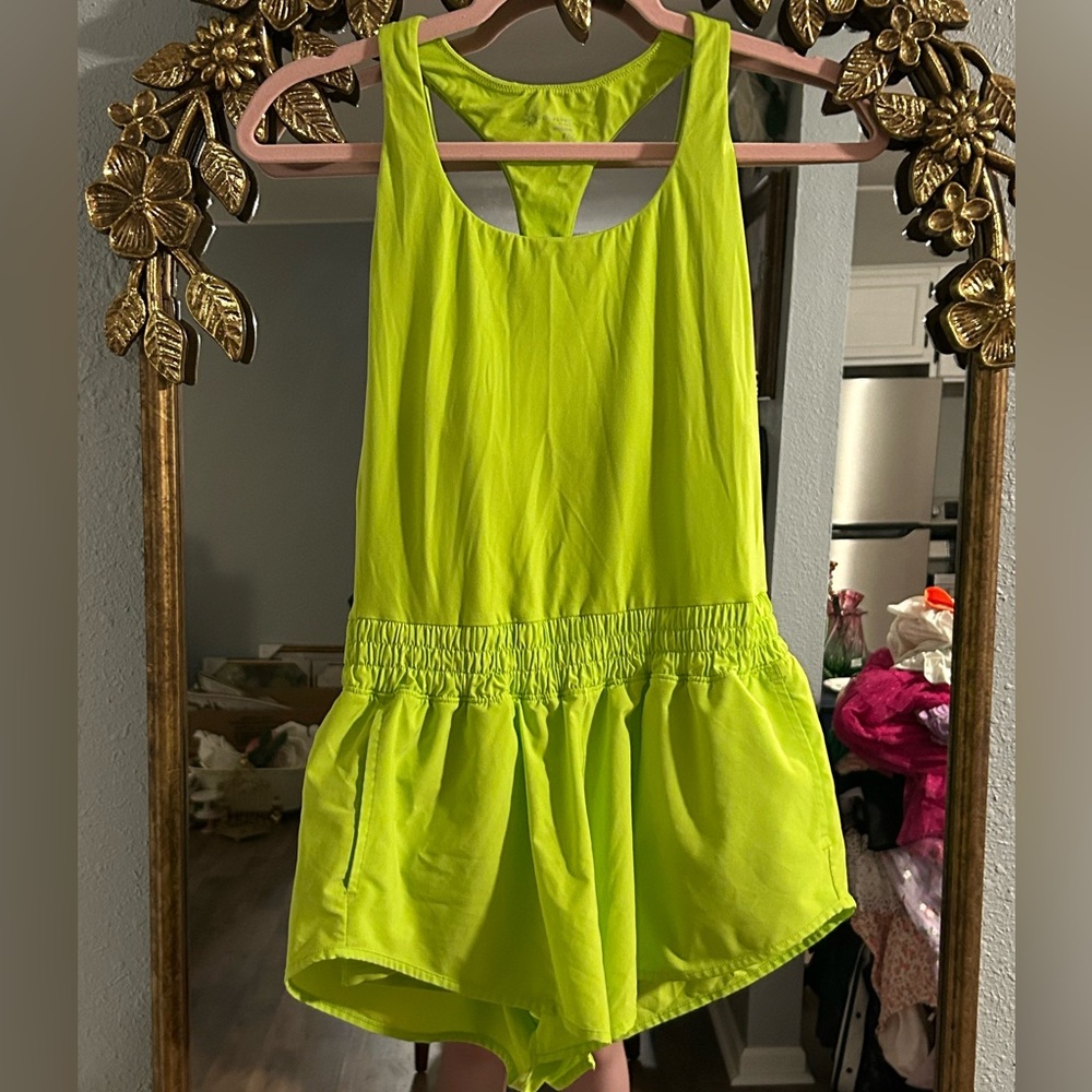 American Eagle Outfitters Neon Yellow Romper